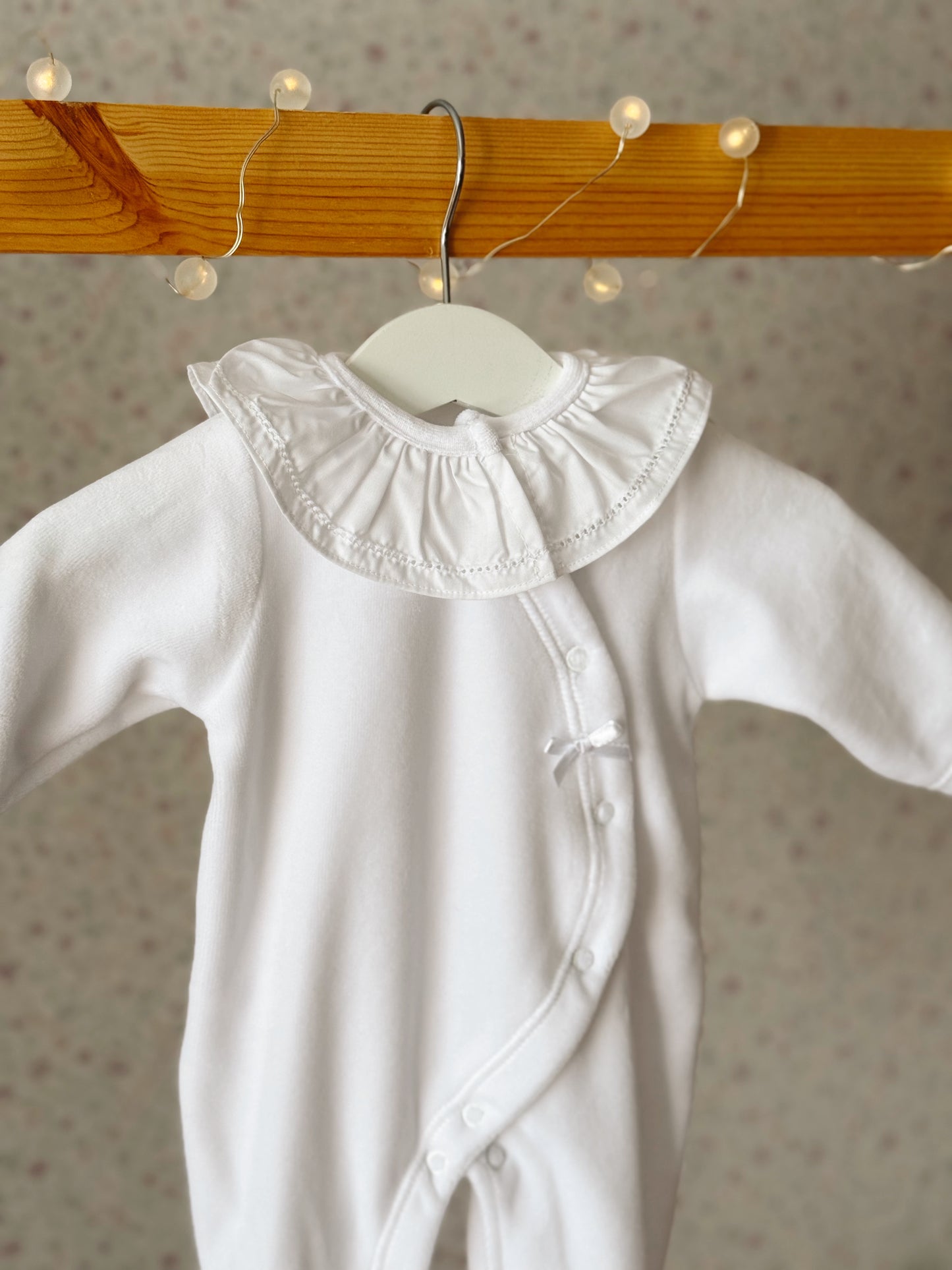 babygrow veludo com gola menina