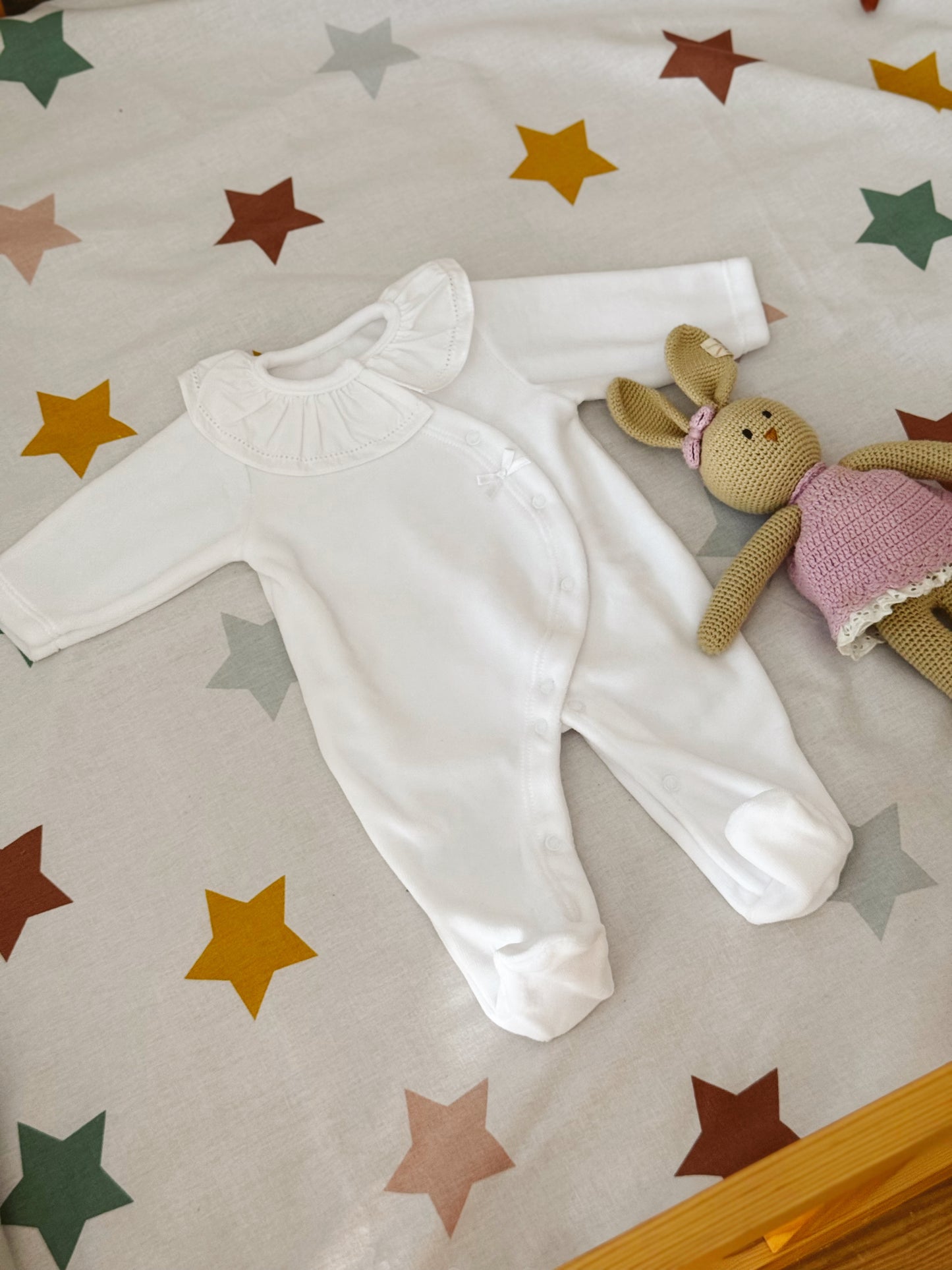 babygrow veludo com gola menina