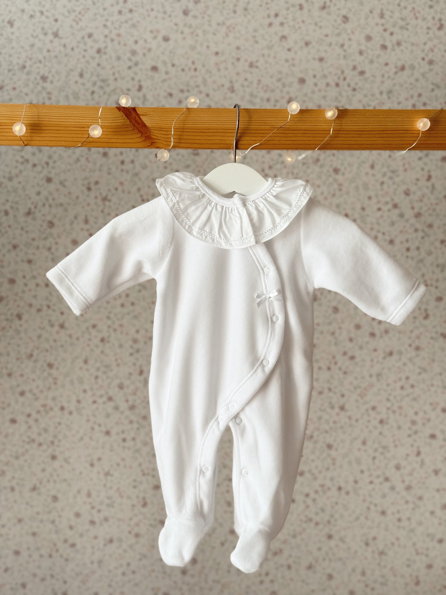 babygrow veludo com gola menina