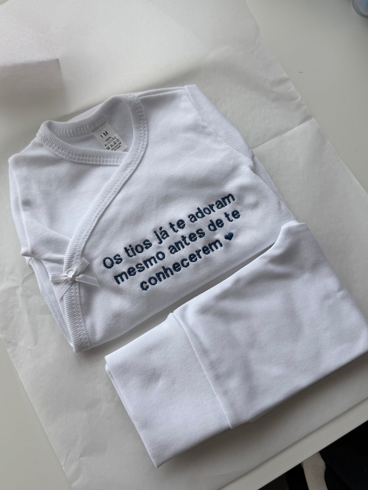 Conjunto interior com FRASE personalizada