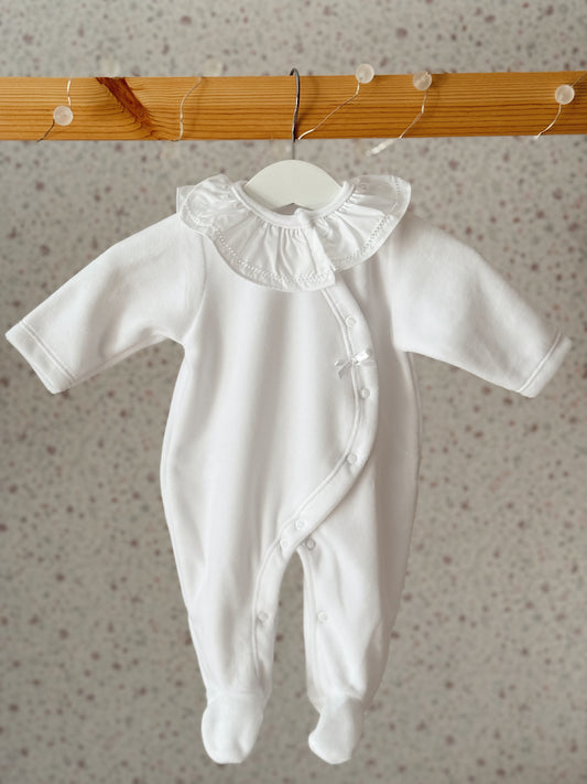 babygrow veludo com gola menina